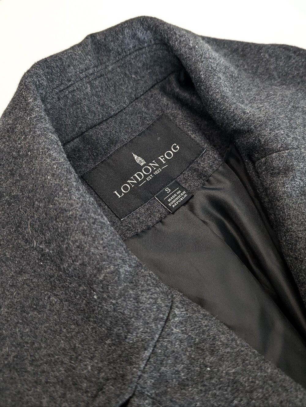 London Fog Dark Charcoal Double-Breasted Peacoat - Picture 3 of 7